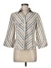 Cato Stripes Ivory 3/4 Sleeve Button-Down Shirt Size M - photo 1