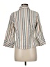 Cato Stripes Ivory 3/4 Sleeve Button-Down Shirt Size M - photo 2