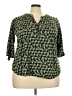 NY Collection Green 3/4 Sleeve Blouse Size 3X - photo 1