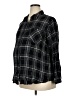 Ingrid + Isabel 100% Rayon Plaid Black Long Sleeve Blouse Size XL (4) - photo 1