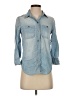 Seven7 100% Cotton Blue 3/4 Sleeve Button-Down Shirt Size XS - photo 1