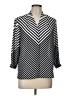 Investments 100% Polyester Chevron-herringbone Silver 3/4 Sleeve Blouse Size L (petite) - photo 1