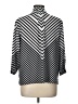 Investments 100% Polyester Chevron-herringbone Silver 3/4 Sleeve Blouse Size L (petite) - photo 2