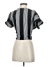Bishop + Young Stripes Black Short Sleeve Blouse Size XXS - photo 2