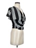 Bishop + Young Stripes Black Short Sleeve Blouse Size XXS - photo 4