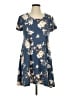rue21 Floral Blue Casual Dress Size L - photo 1