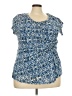 Rafaella 100% Polyester Blue Short Sleeve Top Size 3X - photo 1