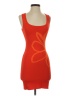 Flat White Graphic Orange Cocktail Dress Size XS - photo 1