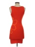 Flat White Graphic Orange Cocktail Dress Size XS - photo 2