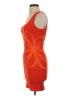Flat White Graphic Orange Cocktail Dress Size XS - photo 5