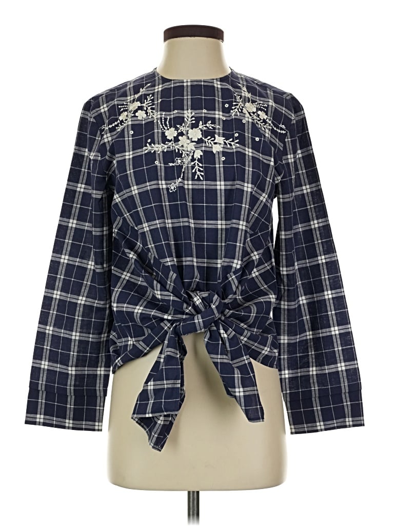 Pre-owned Chan Luu Long Sleeve Blouse In Blue