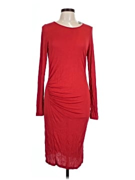 red dress kardashian kollection Kim Kardashian Dress Women's Medium Red Long Sleeve Side Ruching Bodycon