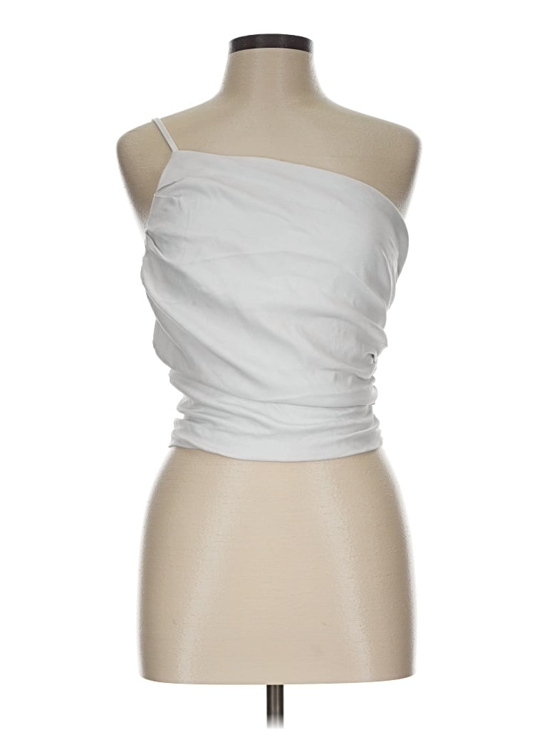 Pre-owned Milk & Honey Tube Top Silver Strapless Neckline Tops