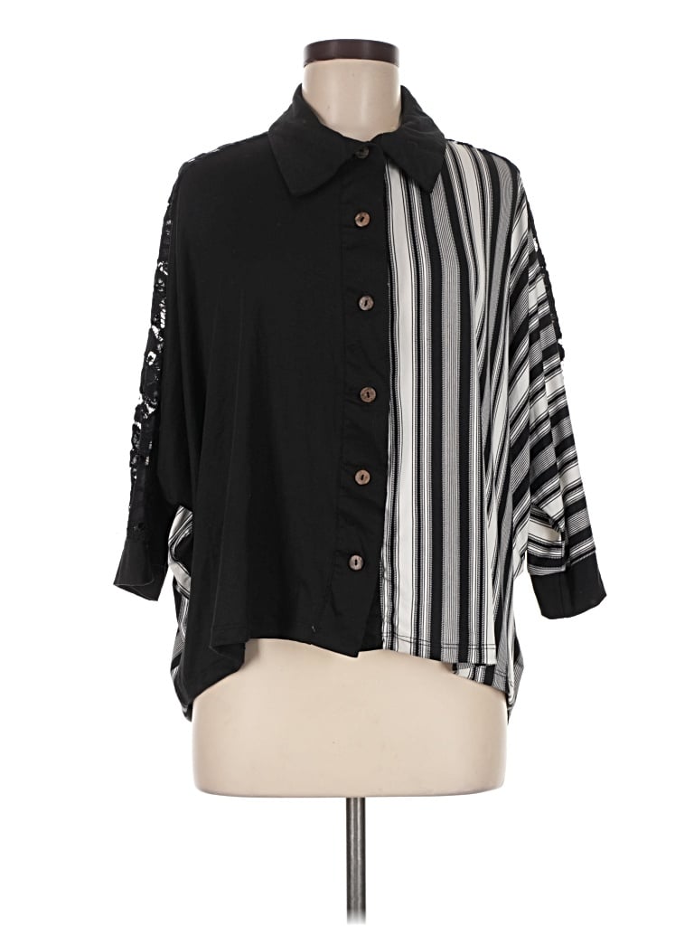 Pre-owned Blumin 3/4 Sleeve Blouse In Black