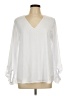 Adrienne White Long Sleeve Blouse Size L - photo 1