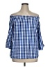 Do & Be 100% Cotton Blue 3/4 Sleeve Blouse Size M - photo 1