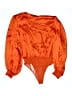 Flying Tomato 100% Polyester Orange Long Sleeve Blouse Size L - photo 2