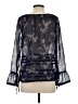 Jolt 100% Polyester Black 3/4 Sleeve Blouse Size XS - photo 2