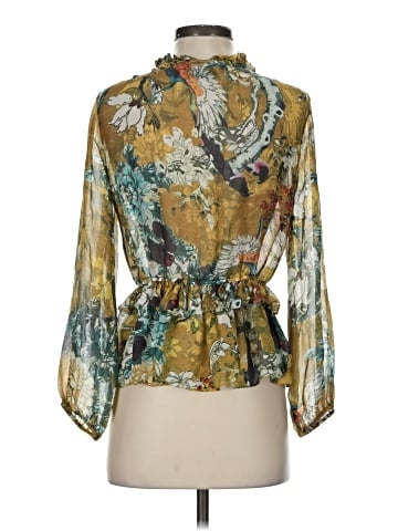 Hemant & Nandita 3/4 Sleeve Silk Top (view 2)