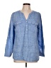Talbots 100% Linen Blue Long Sleeve Blouse Size L - photo 1