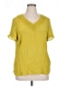 Zac & Rachel Yellow Short Sleeve Blouse Size 1X - photo 1