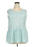 Daisy Fuentes Teal Sleeveless Blouse Size 2X - photo 1
