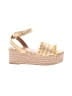 Qupid Stripes Yellow Wedges Size 9 1/2 - photo 1
