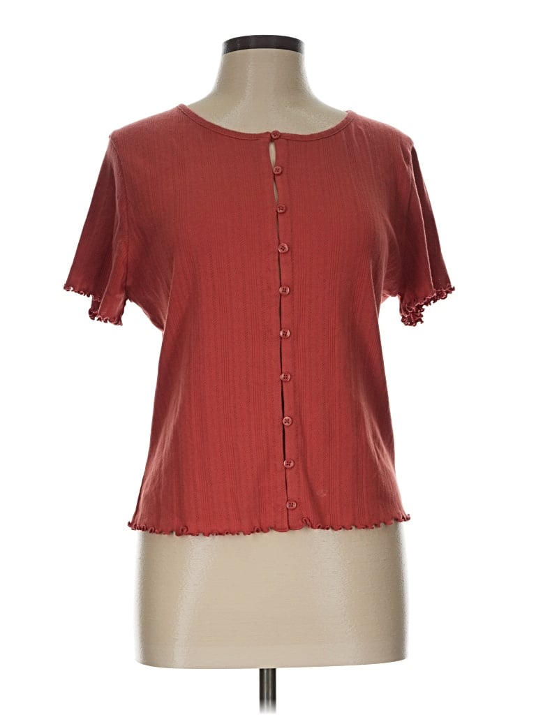 Pre-owned Jcrew Short Sleeve Henley Shirt In Red