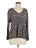 Oddi 100% Rayon Gray Long Sleeve Blouse Size Med - Lg - photo 1