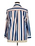 Unbranded 100% Polyester Stripes Blue Long Sleeve Blouse Size 2X - photo 2