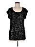 Studio Y Solid Black Short Sleeve Top Size M - photo 1