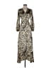 Unsubscribed 100% Silk Animal Print Brown Black Casual Dress Size S - photo 1