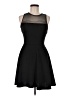 Aqua Solid Black Cocktail Dress Size M - photo 1