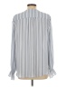 T Tahari Stripes Gray Long Sleeve Blouse Size L - photo 2
