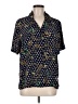 BonWorth 100% Polyester Stars Black Short Sleeve Blouse Size M (petite) - photo 1