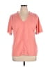 Charter Club Orange Pink Short Sleeve Blouse Size XL - photo 1
