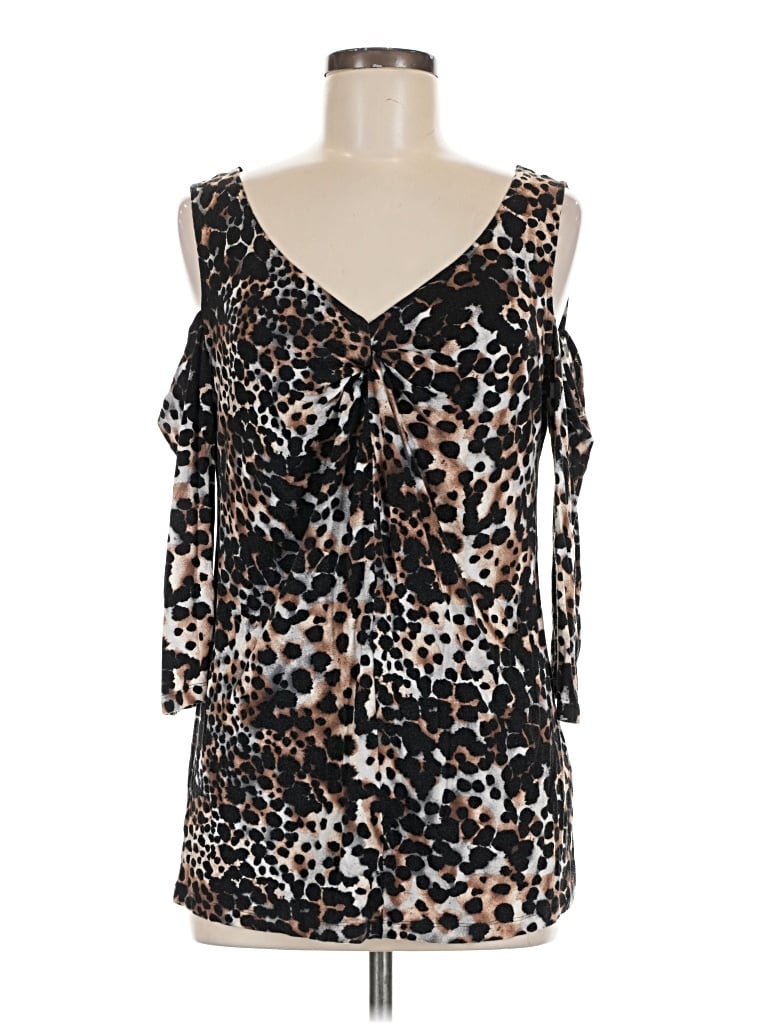 Pre-owned Dknyc Sleeveless Top Brown Cold Shoulder Neckline Tops