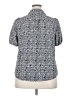 Nine West 100% Polyester Print Silver Short Sleeve Blouse Size XXL - photo 2