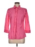 IZOD 100% Cotton Pink 3/4 Sleeve Button-Down Shirt Size M - photo 1