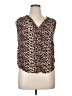 41Hawthorn 100% Rayon Animal Print Brown Sleeveless Blouse Size XL - photo 1