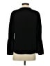 J.Crew 100% Silk Black Long Sleeve Silk Top Size 4 - photo 2