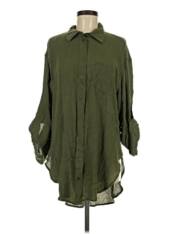 DKNY 3/4 Sleeve Button-Down Shirt (view 1)