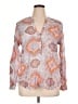 Old Navy 100% Cotton Paisley Orange Long Sleeve Blouse Size XL - photo 1
