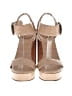 Chloé 100% Leather Tan Leather Croc Embossed Platform Sandals Size EU 38 - photo 2