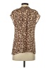 Tucker 100% Silk Animal Print Brown Short Sleeve Silk Top Size S - photo 2