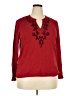 Chaps 100% Cotton Red Long Sleeve Blouse Size 2X - photo 1