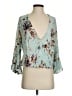 Lovestitch 100% Rayon Teal 3/4 Sleeve Blouse Size S - photo 1