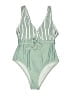 Unbranded Stripes Green One Piece Swimsuit Size L (estimated) - photo 1
