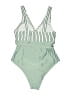 Unbranded Stripes Green One Piece Swimsuit Size L (estimated) - photo 2