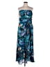 Xscape Tropical Blue Cocktail Dress Size 16 - photo 1